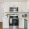 Stainless steel appliances in townhomes at The Harris